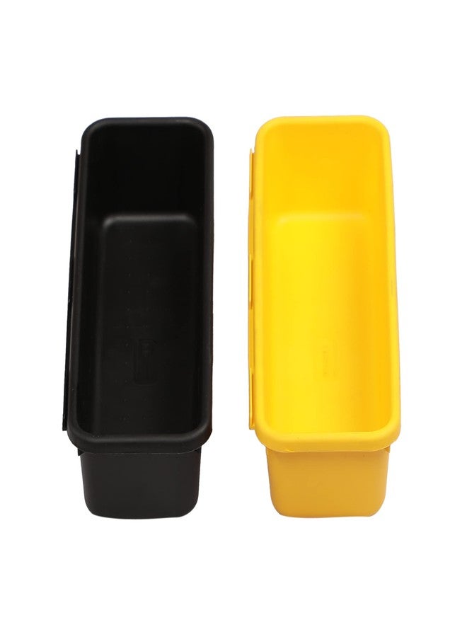 Cutting EDGE Plastic Set of 2 Interlocking Drawer Organizer for Cosmetics & Desk Storage Set, Divider or Separator Tray for Household, Kitchen & Office (Black & Yellow) - Image 5
